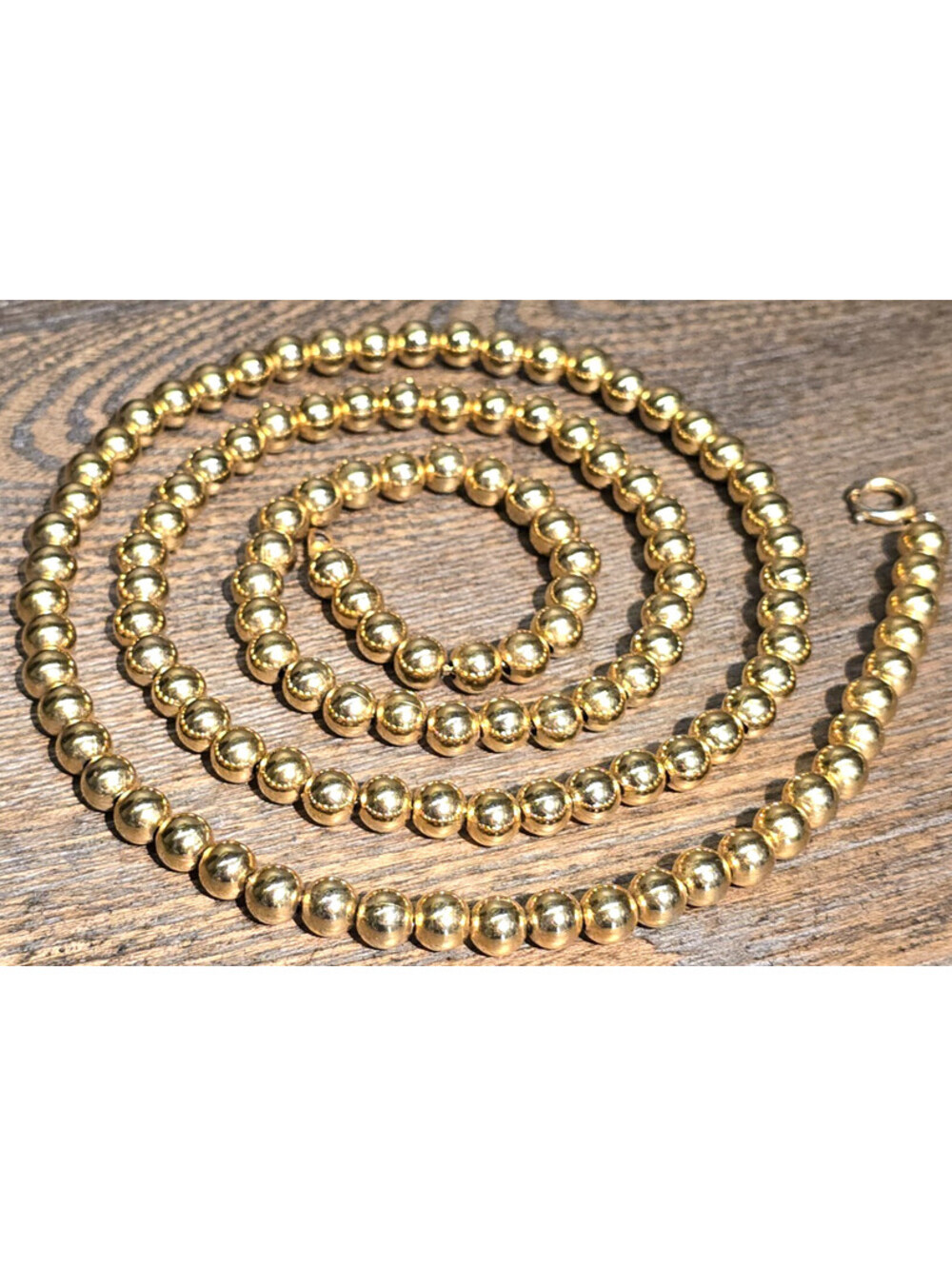 Vintage Gold Tone 6mm Ball Bead Necklace 30 in